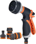 Garden Hose Nozzle Sprayer, Heavy Duty Metal Spray Nozzles with 8 Watering Patterns, Hand Sprayer Spray Nozzle for Watering Lawn Car Washing Pet Bathing Sidewalk Cleaning(B) by Unknown