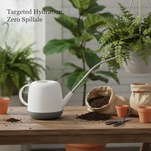 Long Spout Watering Can for Indoor Plants, Durable PP Plastic Pot Waterer with Precision Flow Control for Hanging Baskets and Dense Foliage - Image 3