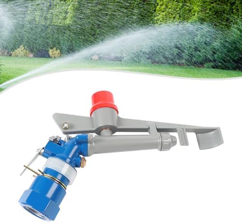 1" Water Spray Gun, Zinc Alloy Agricultural Irrigation Spray Gun, 360° Large-Area Irrigation Spray Mini-Gun Sprinkler with Nozzle Set for Garden Farm Lawn by QUEMARQUE