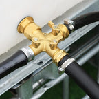 SIGURANTA Garden hose splitter, Brass 3 Way High Flow with Valve 3/4GHT splitter Connector (3 - way flow division 2PCS) - Image 6