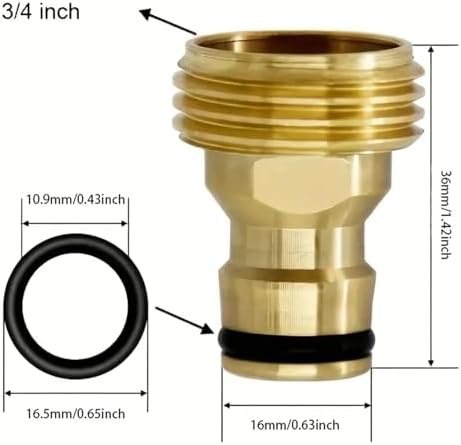 Expandable Garden Hose Repair Kit 3 Sets Garden Water Hose Quick Connectors, 3/4 in. Brass Female and Male Fittings(EU Standard) - Image 4