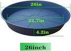3 Pack of 25 26 inch Plant Saucer (22.7 Inch Base), 4.2" Depth, Large Deep Plastic Flower Planter Water Trays for Indoors Outdoor Bath Bath, Plant Drip Trays for Pot (26", Blue) - Image 2