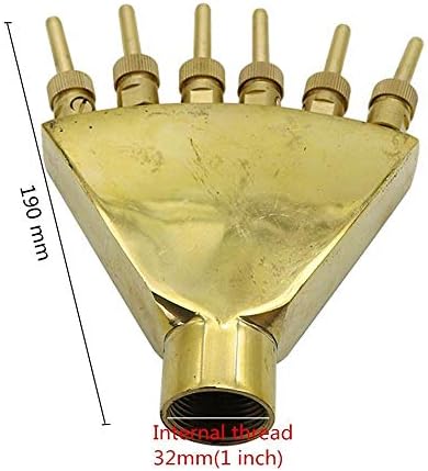 Quick Connect Garden Hose 1 Pc 1 Inch Brass Adjustable Phoenix Tail Scattering Fountain Nozzle with Sperately Valve Garden Landscape Ornamental Sprinkler (Color : 1 inch) - Image 3