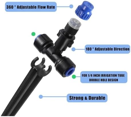 Garden Supplies Adjustable 1/4" Irrigation Misting Dripper 360degree Sprinkler Drip Watering Tool 4/7mm Hose Garden Yard Nozzle(5 PCS) - Image 5