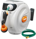 Retractable Garden Hose Reel,1/2 Inch x 100ft Wall Mounted Hose Wall,180° Swivel Bracket,With Built-in Nozzle,Slow Retraction Any Length Lock. by Unknown