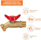 5 Pcs Brass Garden Male Hose Bib, 1/2" MIP x 3/4" MHT - Image 4
