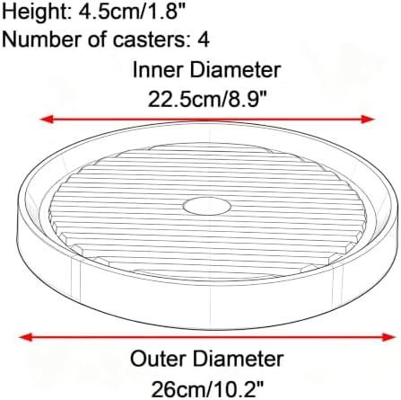 Plastic Trays for Plants with Wheels, Drip Trays for Potted Plants, 2 Pcs - Image 2