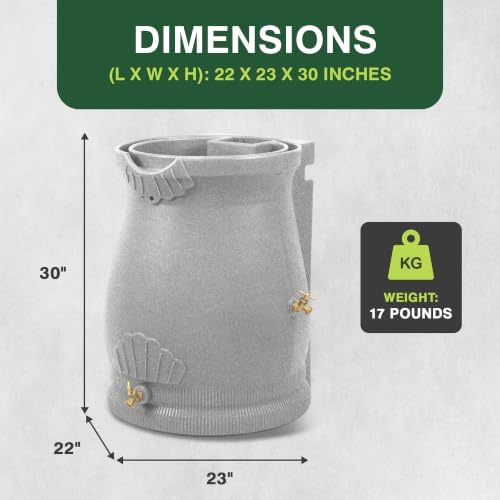 Good Ideas Rain Wizard Urn Shaped Water Collection Barrel 50 Gallon, 3 Pack - Image 3