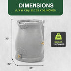 Good Ideas Rain Wizard Urn Shaped Water Collection Barrel 50 Gallon, 2 Pack - Image 3