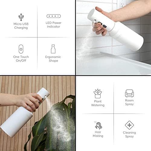 The Watering Vine Automatic Electric Spray Bottle Mister - Continuous Rechargeable Battery Sprayer for Misting Plants, Household Cleaning, Hairstyling (25 oz) - Image 5