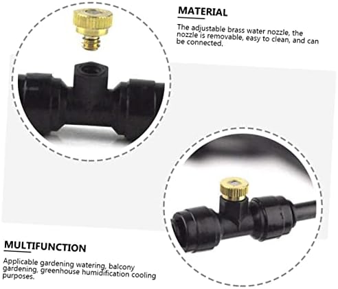 Sosoport 4sets Misting Tee Brass Misting Nozzle Tees Mist Nozzle Sprinkler for Irrigation Cooling System - Image 4
