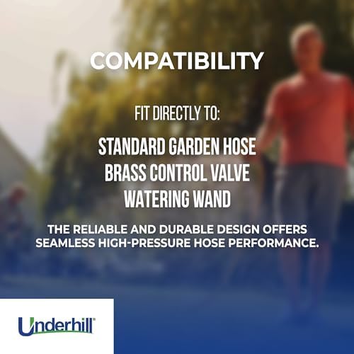 Underhill Precision Rainmaker Garden Water Hose Nozzle, Sprayer, 23 GPM at 80 PSI, 3/4-Inch Thread Inlet, Heavy-Duty Brass and Rubber, HN2300 - Image 4