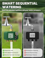 MOES 3 Zone Water Timer, Brass Fittings, Sequential Watering, No Wi-Fi - Image 5