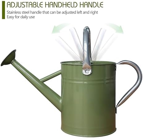 Metal Watering Can, 1 Gallon for Outdoor Garden Plants,EGreen - Image 6