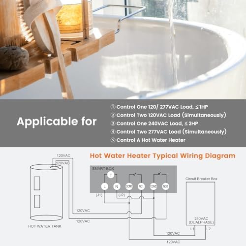 Suraielec Pool Timer, 7-Day 24-Hour Digital Pool Pump Timer, 40 AMP Heavy Duty, 120/240/277 VAC, Outdoor Metal Casing, Electric Switch Box for Swimming Pump, Hot Water Heater, Spa, Lights - Image 4