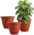 RooTrimmer 3-Pack 16 Inch Large Outdoor Plastic Plant Pots with Drainage Holes – Durable,Lightweight & Weather-Resistant Flower Planters for Patio,Garden,Balcony (Pottery Red) by RooTrimmer