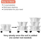 GameXcel Vertical Planter Tower - 4 Tier Stackable Garden Planters with Wheels and Tools Plant Pots for Strawberry Herb Flower and Vegetable Indoor Outdoor Use White - Image 7