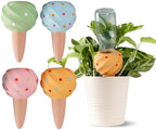 Joyeee Automatic Plant Watering Spikes 4 Pack, 210ML Terracotta Self-Watering Stakes, Vacation Plant Waterer for Potted Plants, Drip Irrigation Devices with 4 Colors Sea Spiral Design for Home Garden by Joyeee