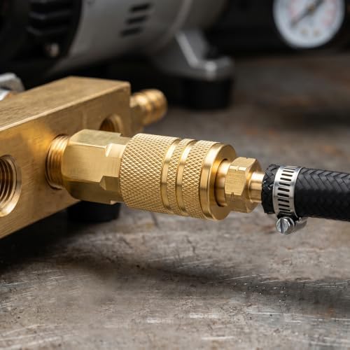 GASHER 12PCS 3/8"MNPT Brass Industrial Coupler,1/4 Flow Quick Connect Air Coupler - Image 7
