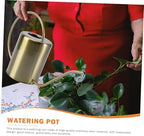 Stainless Steel Watering Can with Long Spout Rust-Resistant Simple Watering Kettle for Indoor and Outdoor Plants in Classic Golden Color for Garden and Home Use - Image 3