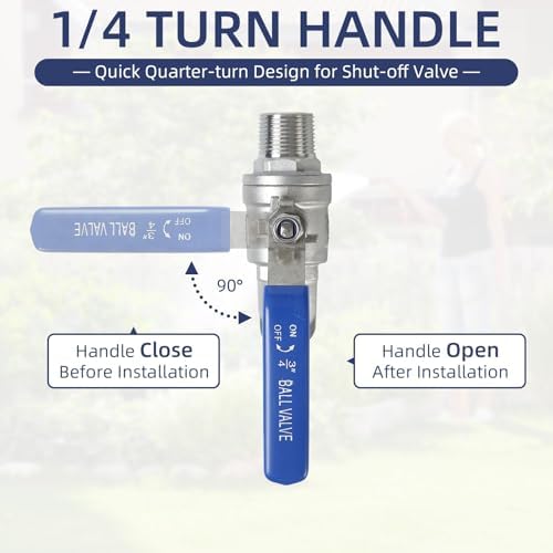 5 Pack Garden Hose Bib Stainless Steel Water Spigot 3/4" Male NPT Inlet x 3/4" Male GHT Threaded High Flow Faucet Outdoor Spigot (3/4" x 3/4") - Image 6