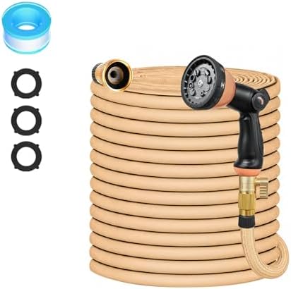 100 ft Expandable Garden Hose - 2026 Latest Leak-Free Water Hose with 10-Pattern Nozzle, 3/4” Solid Brass Fittings, Lightweight No-Kink Flexible, 5 Layer Latex Core 3750D Retractable Expanding Hose by Unknown