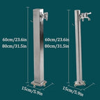Outdoor Water Column, Stainless Steel Vertical Column Garden Water, Dispenser Hydrant with Faucet Hose Holder, Water Fountain for Parks, Lawns, Restrooms，Square 31.5in/80cm - Image 2