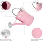 1.7 Gallon Pink Decorative Countryside Style Water Can with Removable Spout, Metal Watering Can for Garden Flower, Galvanized Watering Can for Outdoor Indoor Plants - Image 3