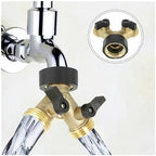 Y Splitter Tap Adaptor 2 Way Brass Garden Hose Connector - Image 6