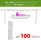 1pcs 4/5/6/8mm Self Watering Cotton Wick Cord Potted Plant Planting Planter Pot Automatic Slow Release, for Garden Drip Irrigation System (Size : 6mmx100m) - Image 2