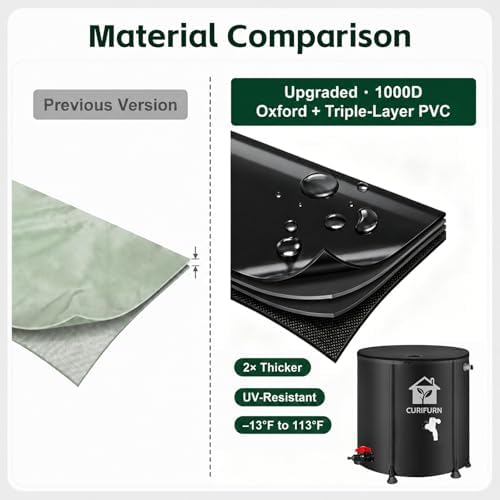 200 Gal Collapsible Rain Barrel with Spigot, Filter and Overflow Kit, Black - Image 4