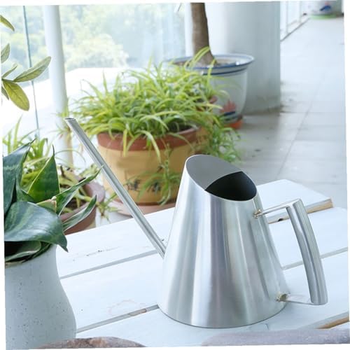 Watering Can Silver 900ml Long Spout Stainless Steel Vintage - Image 7