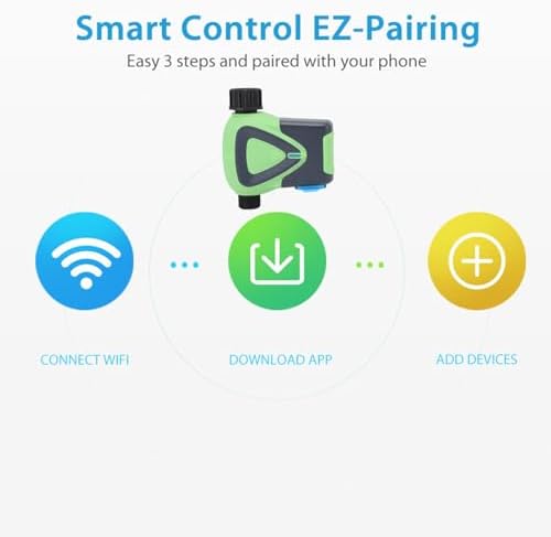 WiFi Water Timer, App Remote Control Hose Timer, Bluetooth 5.0 Automatic Smart Sprinkler Controller 45M Range for Outdoor Garden Yard Lawns - Image 2