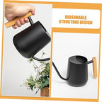 Watering Can with Long Spout and Wood Handle Stainless Steel 1000ml - Image 3