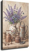 Purple Wildflowers Copper Kettle Art (Wrapped Canvas,24x36inch) by Unknown