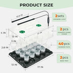 homenote 2 Pack Seed Starter Trays with Grow Lights and 40 3 Inch Pots - Image 6