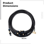 Misting Cooling System, 49 ft / 15 Meters Outdoor Mister Kit with 21 Brass Nozzles, Low Pressure Watering System for Patio and Garden Cooling, DIY Setup, Easy Install, US Standard Connector - Image 5