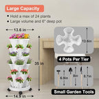 GameXcel Vertical Planter Tower - 6 Tier Stackable Garden Planters with Wheels and Tools Plant Pots for Strawberry Herb Flower and Vegetable Indoor Outdoor Use White - Image 6