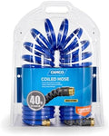Camco Self-Coiling Water Hose with Brass Fittings, 40 Ft, 0.5 In ID, 41985 by Camco