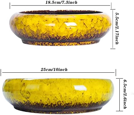 Succulent Pots, 7.3/10 Inch Bonsai Pots with Trays, Large Succulent Planter - Image 5