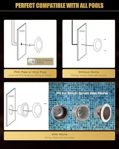 Goldlife P9 6" Pool Lights for Inground Pool with RGB Controllers Kit 120V - Image 5