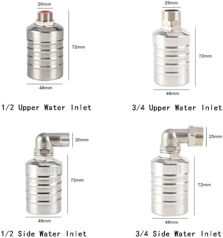 2 Packs Automatic Water Trough Float Valve Water Level Control Float Valves Float Ball For Tank And Pool Auto Shut Off Floating Valves Stainless Steel Home Accessories (3/4",Side Water Inlet) - Image 6