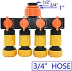 Xiaohu Hose Connector Adapter Female 1/2" 3/4" 1" Turn 1/2 3/4 Hose 4 Way Garden Faucet Hose Manifold 16MM 20MM Shunt Four-Outlet Irrigation Valve (Color : Purple) - Image 2