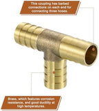 uxcell 10pcs Brass Tee Barb Fittings, 3-Ways Tee 5/8" x 5/8" x 5/8" Barbed Hose Reducer, Tee Brass Barb Fitting Reducer with 30pcs Hose Clamps for Water Fuel Air - Image 4
