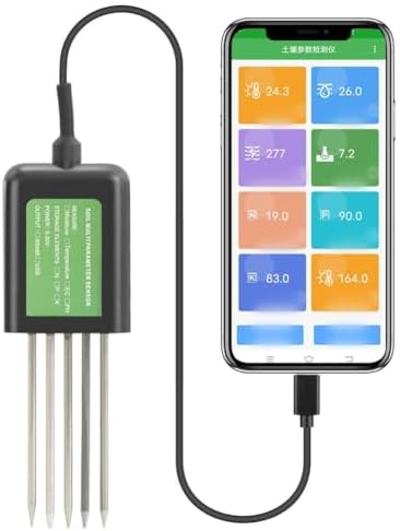 USB Soil Sensor 7-in-1 Tester For Moisture, Soil Analysis Tool, Temperature, PH & NPK Nutrients - IP68 Digital Meter For Agriculture, Gardening & Research Farming, Floriculture - Image 7