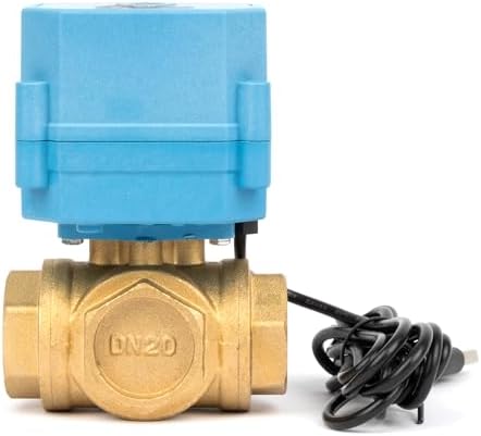U.S. Solid 3/4 inch WiFi Smart Motorized Ball Valve, 3-Way 4-Position Brass Electric Water Valve for HVAC Zoning, Solar Bypass, Irrigation Automation; USB Powered with LED Flow Window - Image 5