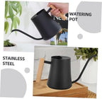 Happyyami Vintage Metal Watering Can Durable Stainless Steel Indoor Plant Kettle with Wooden Handle Portable Capacity for Convenient Watering of Flowers and Plants - Image 5
