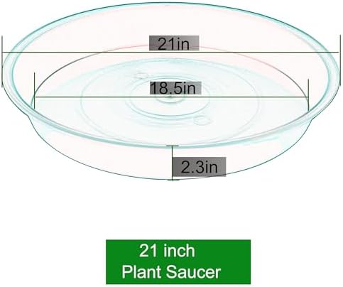 4 Pack of 20 21 inch Plant Saucer Round, Deep Plant Saucers for Pots, Heavy Duty Plastic Plant Drip Tray for Indoors Outdoor, Bird Bath Bowls, Plant Trays for Planter 19-22" (21 inch, Blue) - Image 2