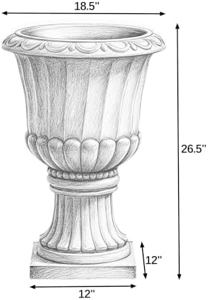 Classic Pedestal Urn Garden Planter, 30 Inch, White - Image 4