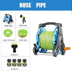 Portable 1/2 Inch Garden Hose Reel Cart With PVC Hose, ABS & Metal Frame, Adjustable Spray Nozzle For Lawn & Car Wash(Green,5m) - Image 7